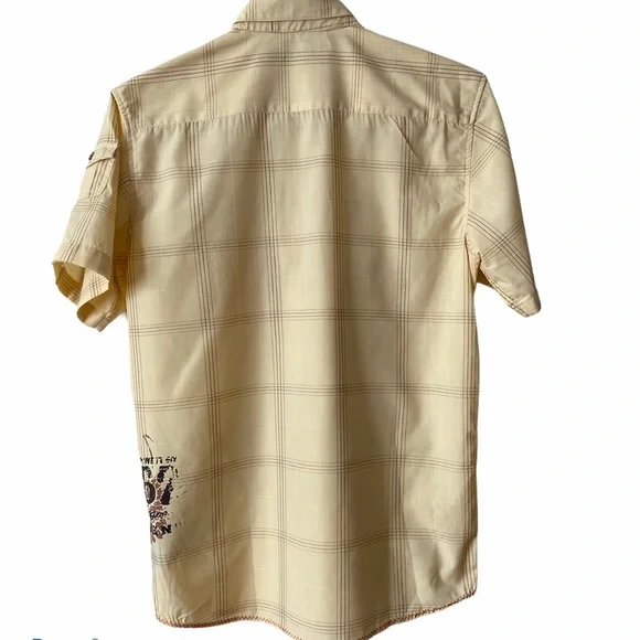 Moto Boys Casual Button Up Yellow Shirt  18/20 - Picture 2 of 11